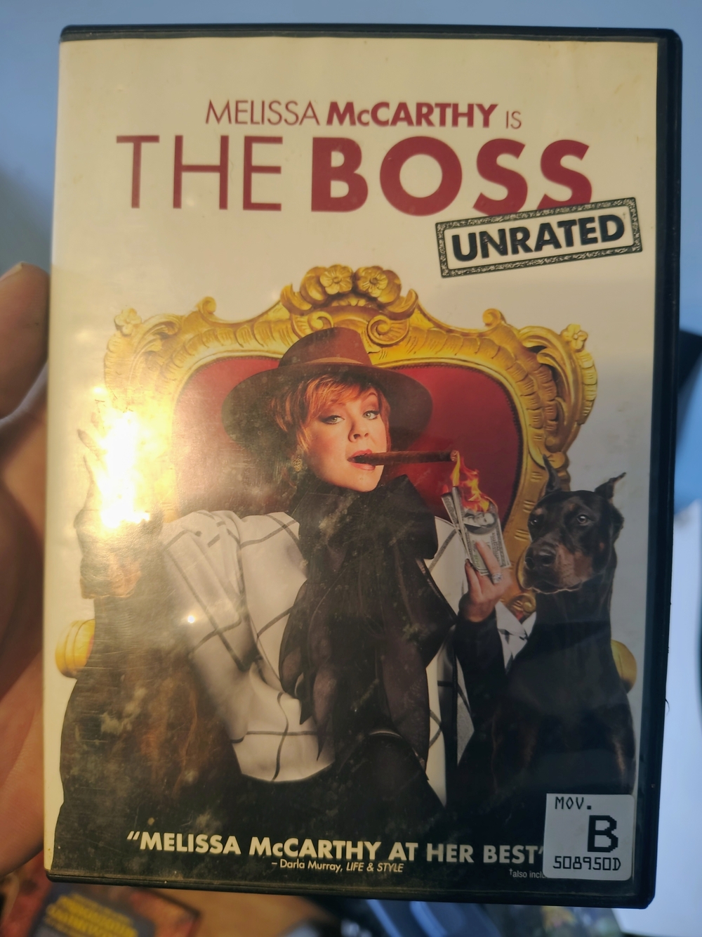 The Boss (Melissa McCarthy) DVD - White, Black, Gold Artwork